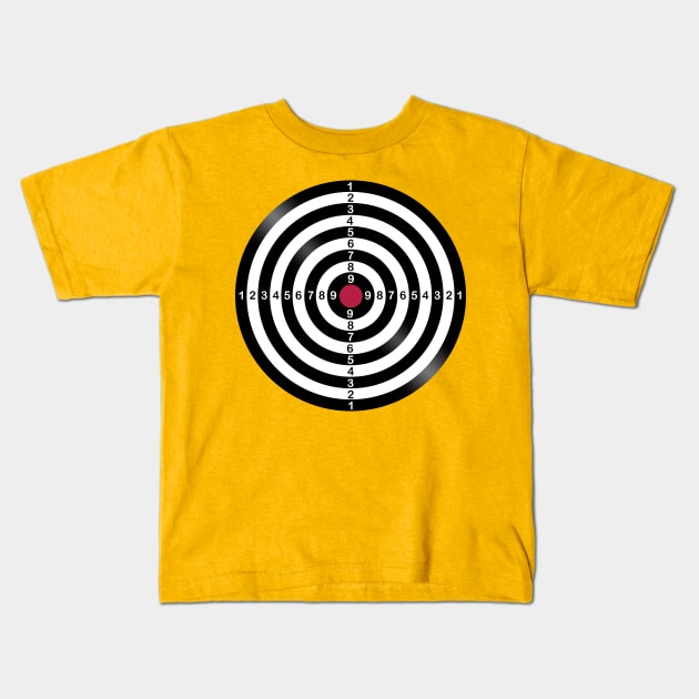 Dart Target Game Kids T-Shirt by Dellan